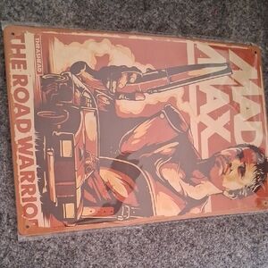 Vintage Style 'Mad Max: The Road Warrior' Metal Wall Art - Rust/Orange